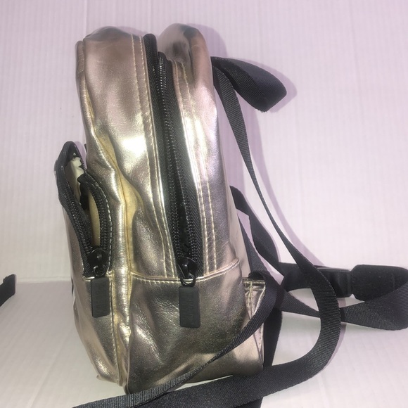 Pink Gold Metallic Bookbag Purse - Picture 6 of 14